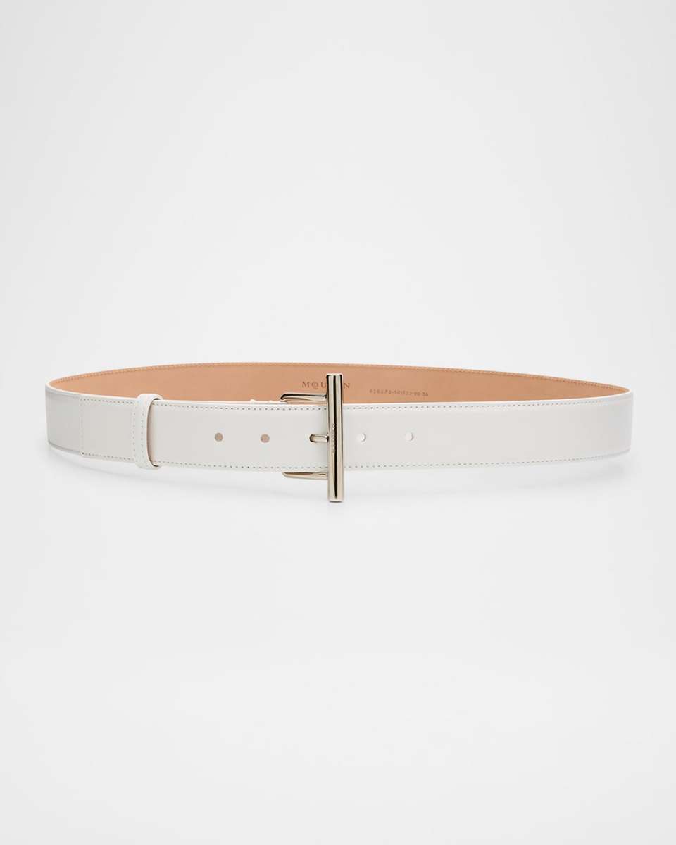 T-Bar Skinny Leather Belt